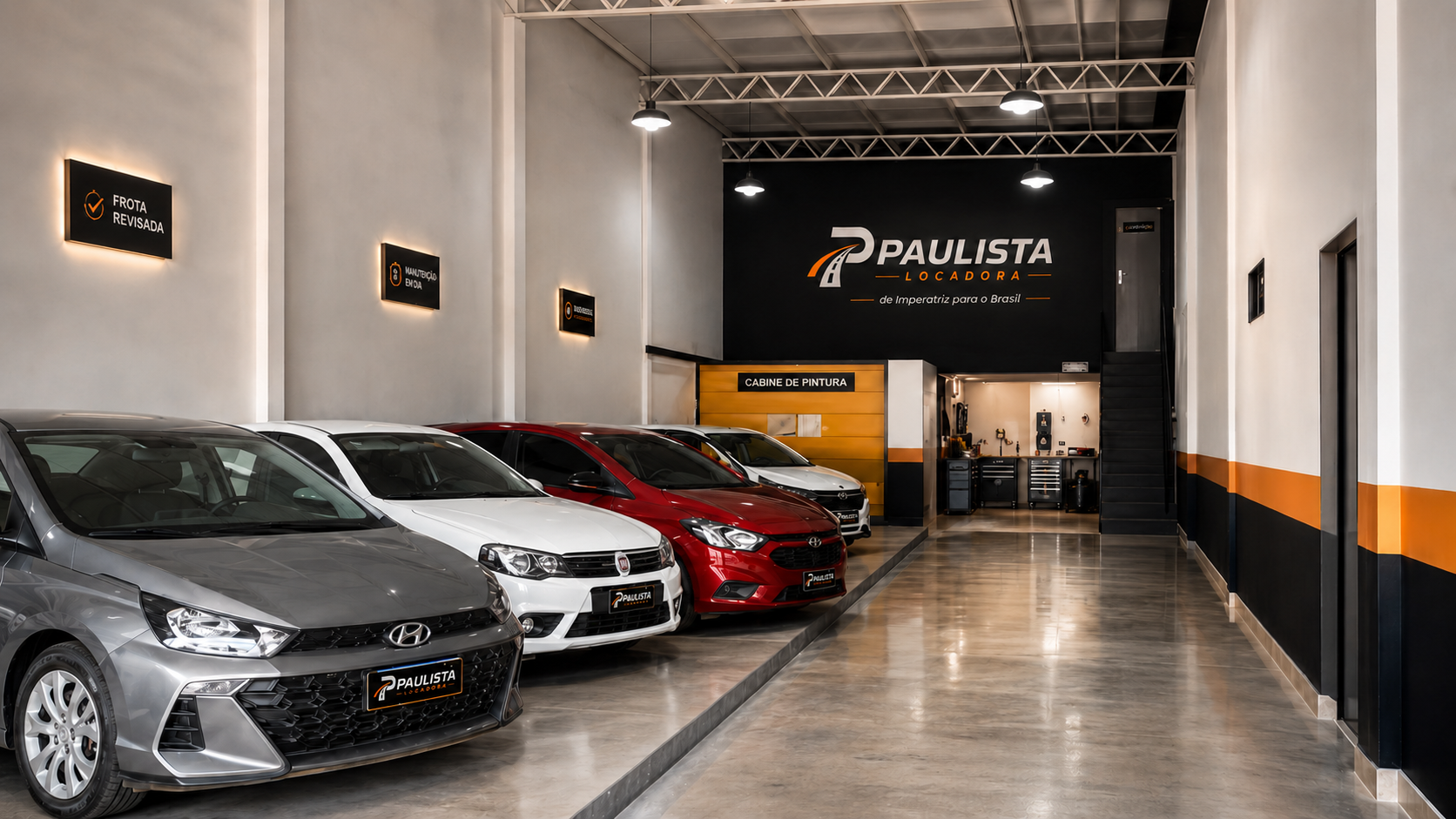 Frota moderna e revisada da Paulista Locadora